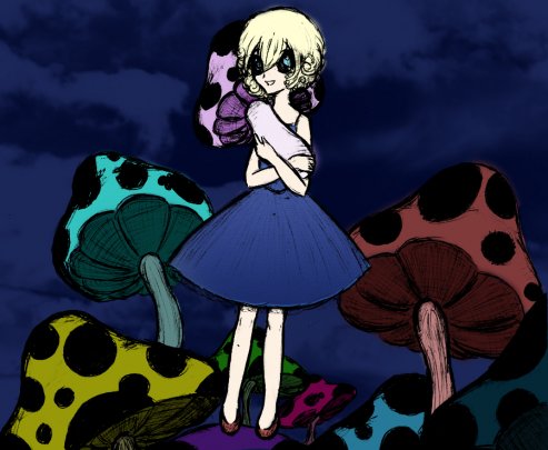 The Mushroom Girl Painted By Ookamipuppy