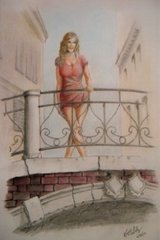 Girl On Venice Bridge