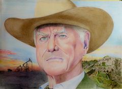 Larry Hagman as JR Ewing from Dallas the tv series By Boldy